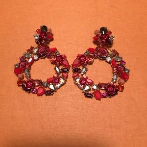 J. Crew colorful wreath statement earrings